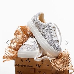 Betsy Johnson Reilly White embellished